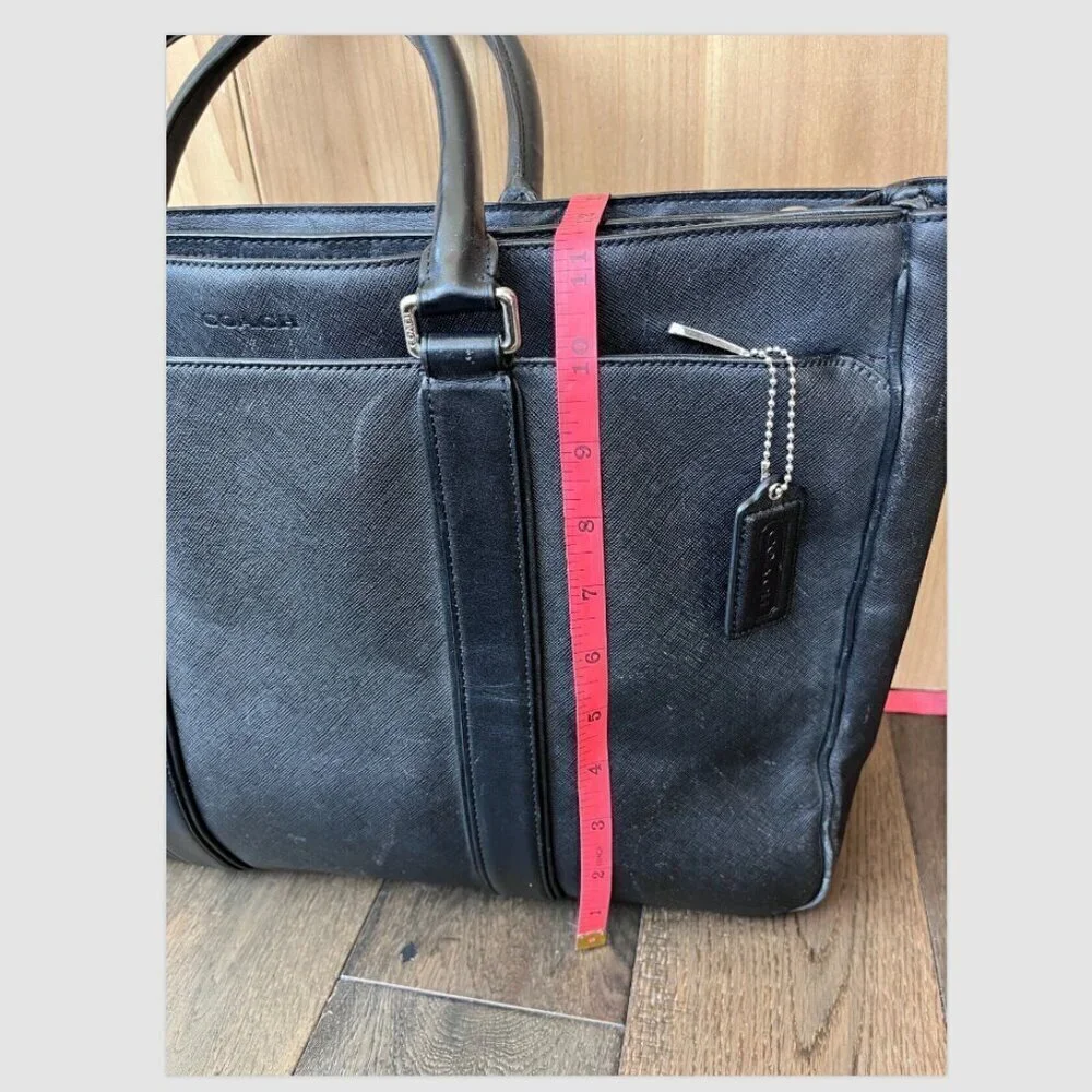 Coach Metropolitan Lexington Saffiano Leather Briefcase 71252 Black Laptop Bag